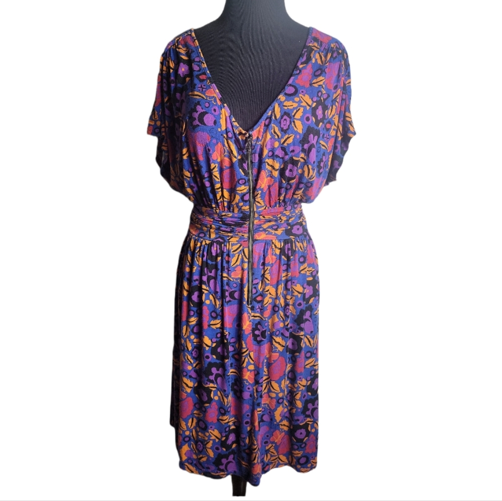 Plenty by Tracy Reece floral prints dolman sleeve v neck dress size medium